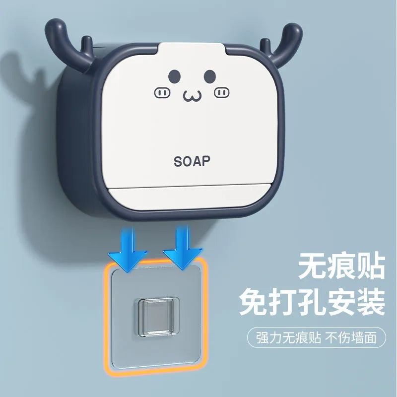 Flip Lid Drain Soap Holder