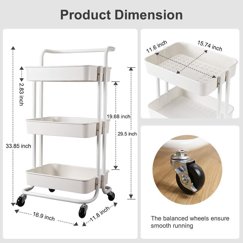 3-Tier Storage Trolley