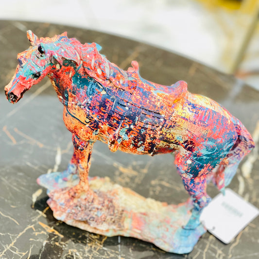 Multi-Colour Resin Horse Statue