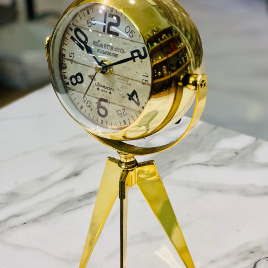 Golden Tripod Table Clock(Large)