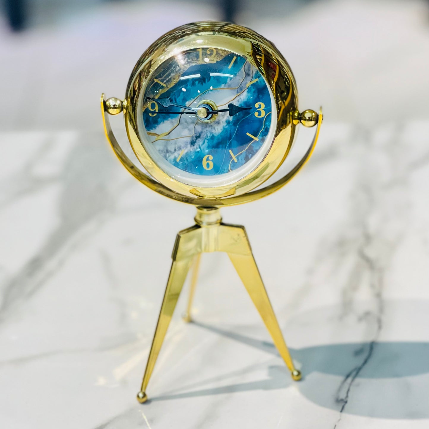 Golden Tripod Table Clock (Small)