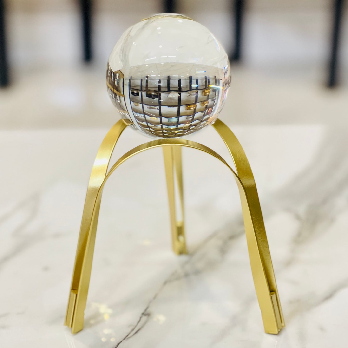 Crystal Ball With Metal Stand