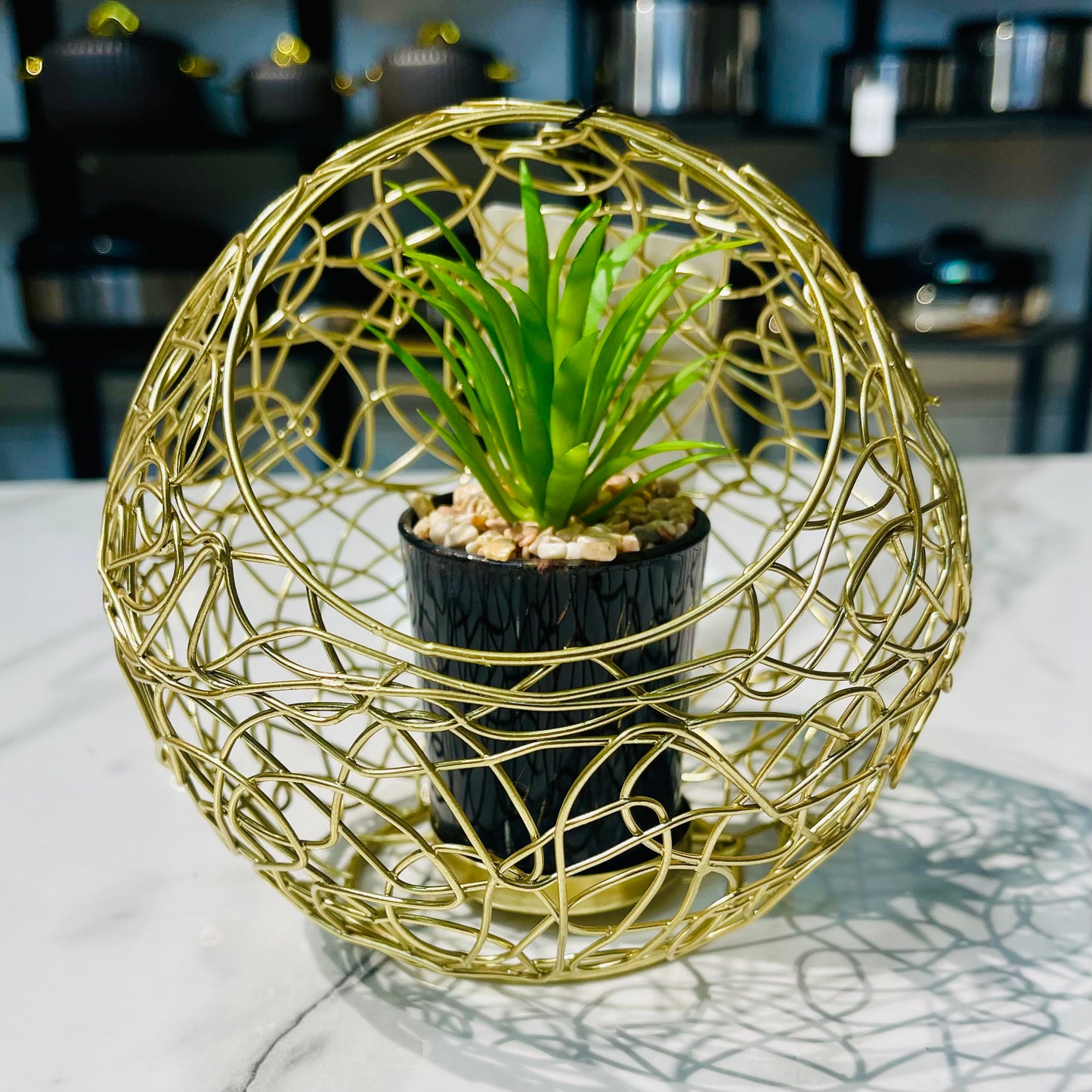 Metal Cage With Plant Holder