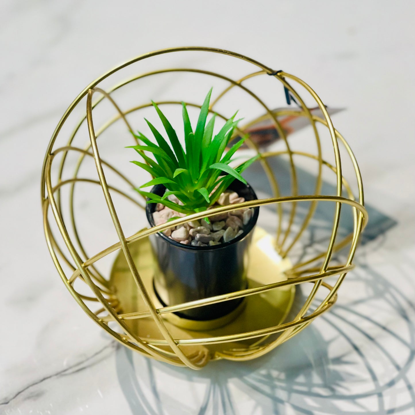 Metal Cage With Plant Holder