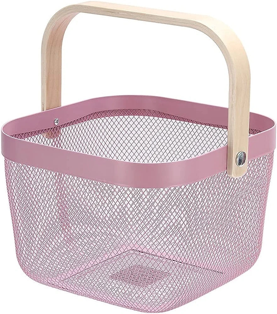 Wire mesh storage basket