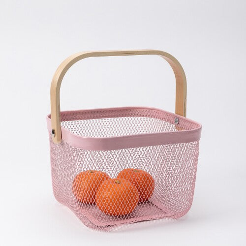 Wire mesh storage basket