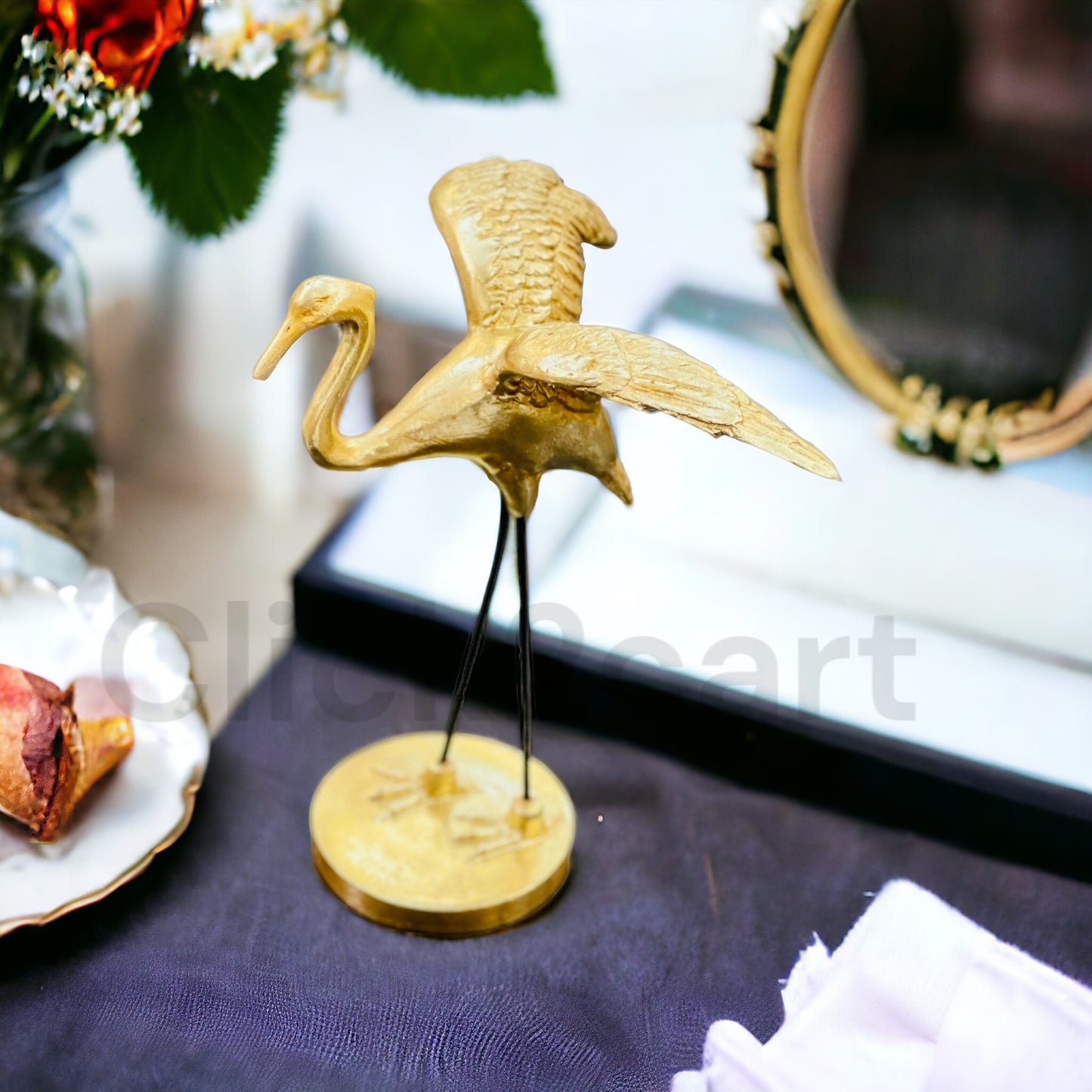 Golden Flamingo Statue