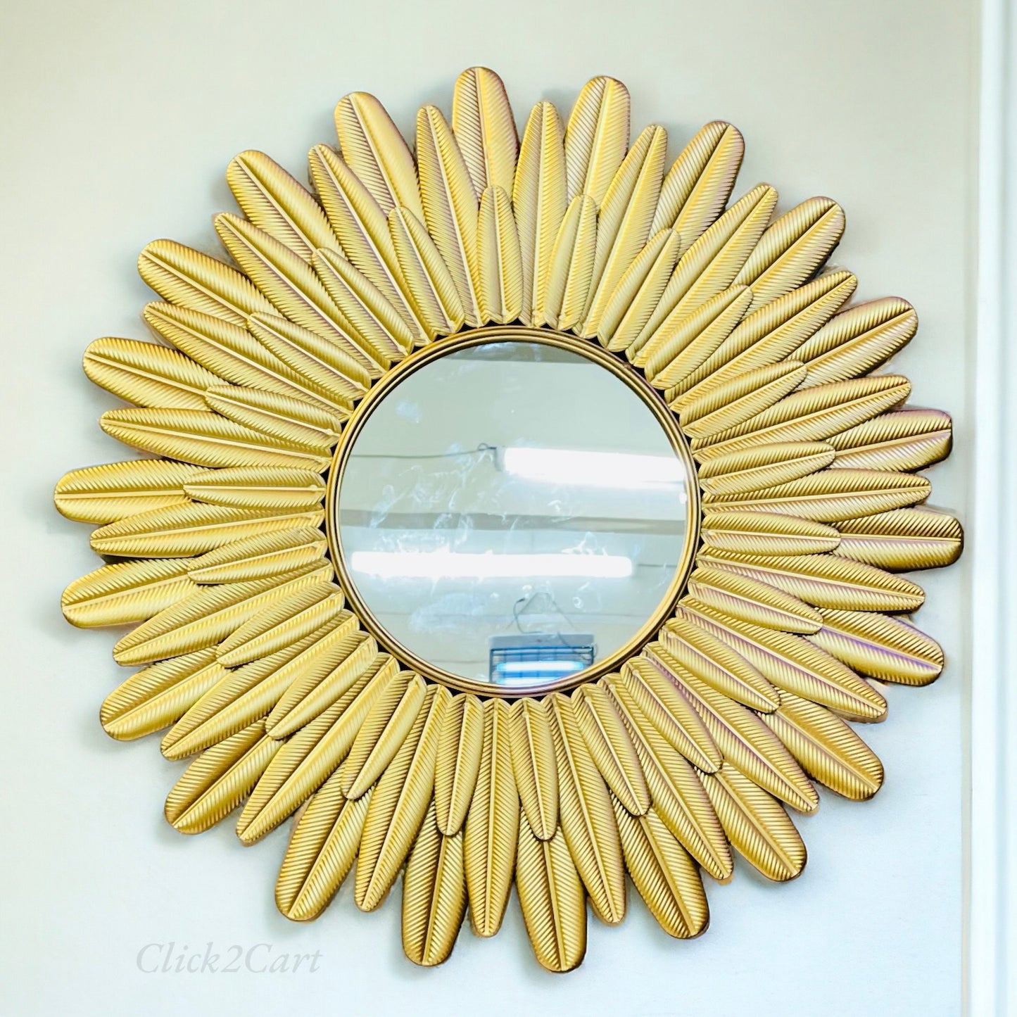 Metal Leaf Design Wall Mirror