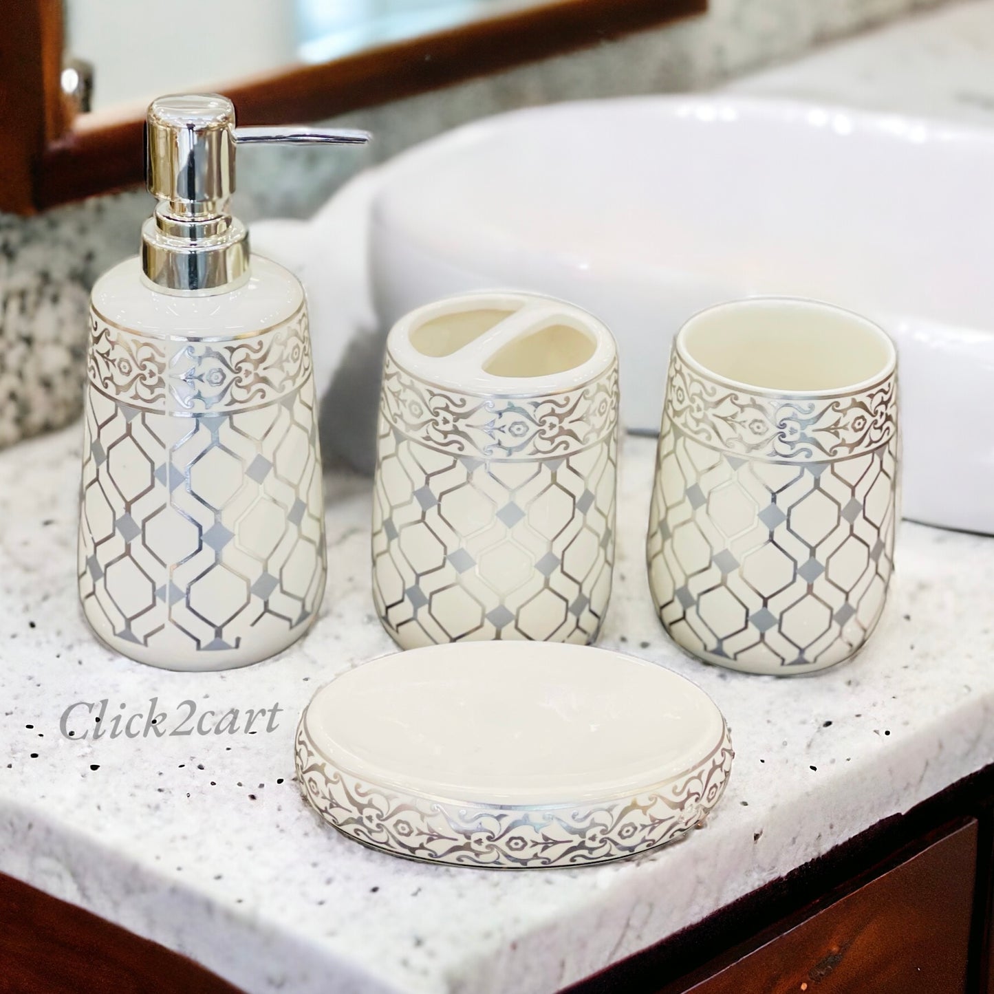 4pcs Ceramic Bath Set