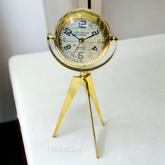 Golden Tripod Table Clock(Large)