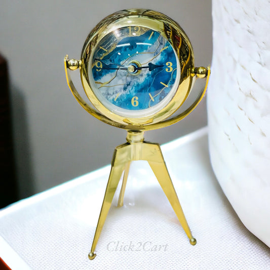 Golden Tripod Table Clock (Small)