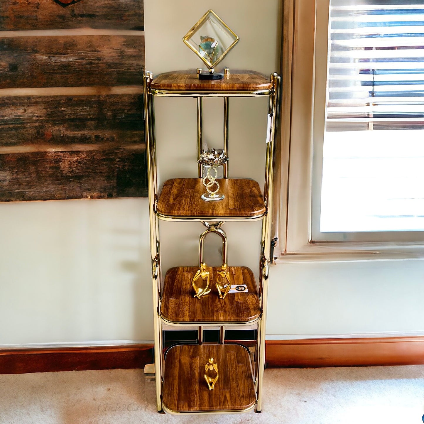 Golden & Brown Corner Rack