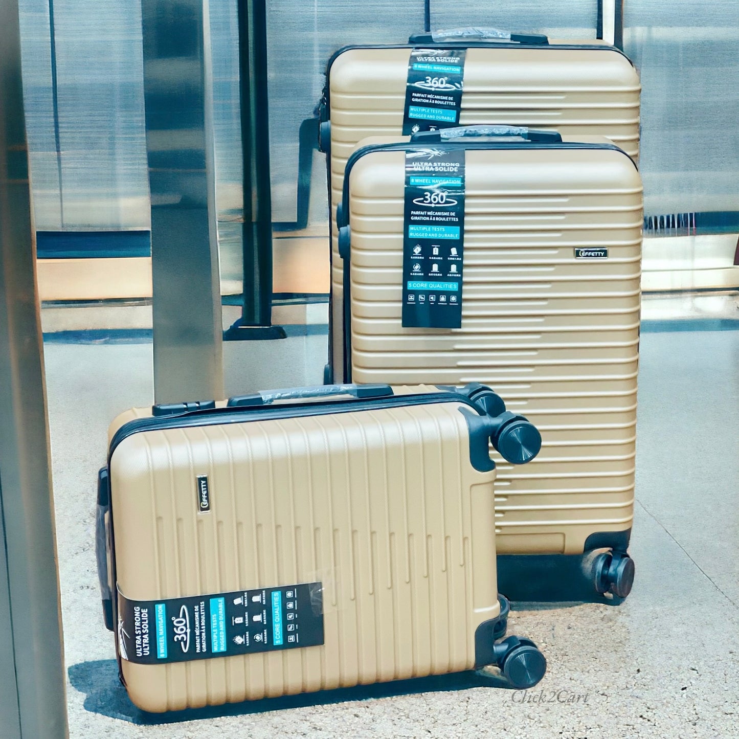 Luggage With 4 Spinner Wheels (Golden)