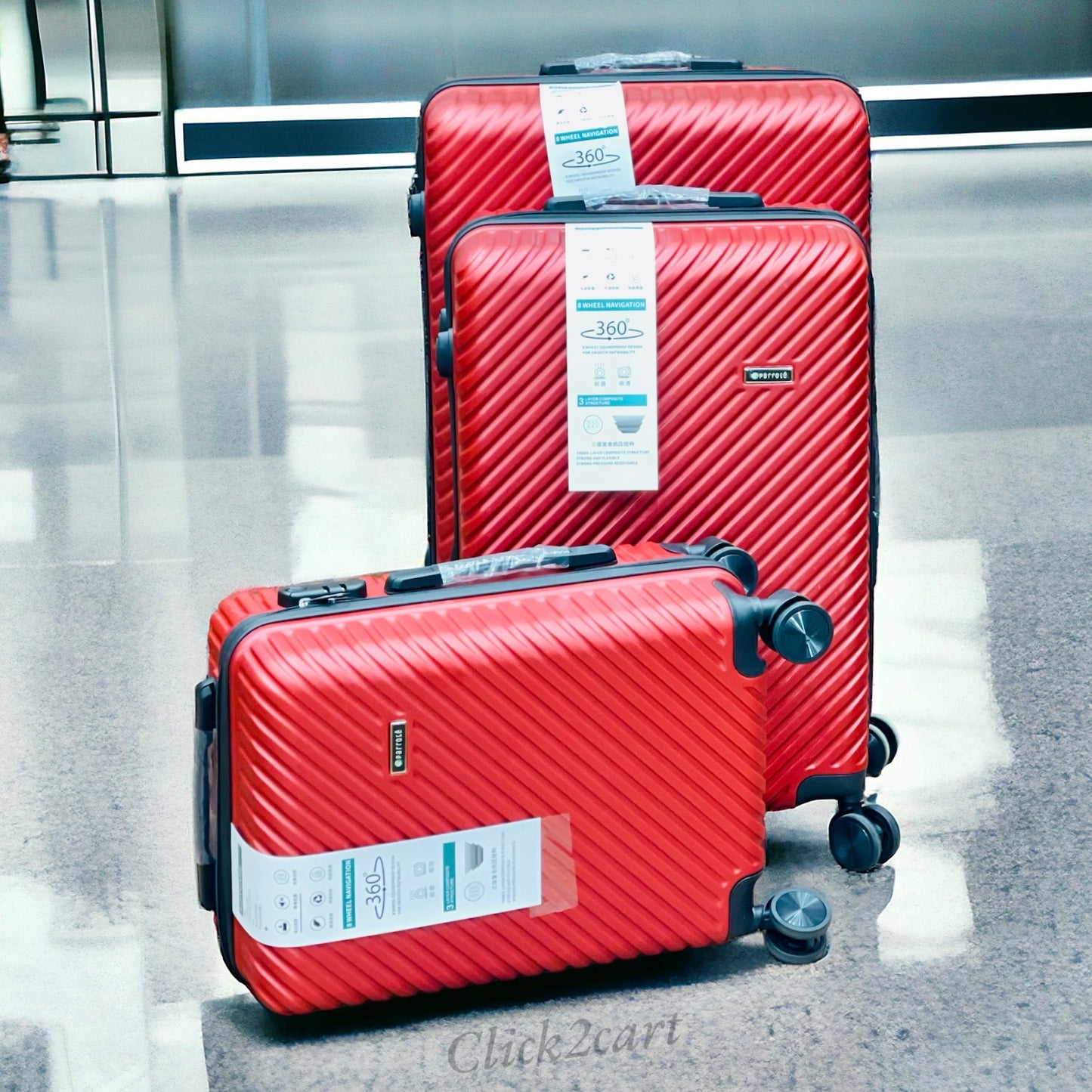 Luggage With 4 Spinner Wheels (Red)