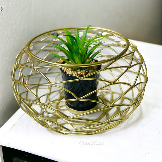 Metal Cage With Plant Holder (Large)