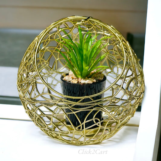 Metal Cage With Plant Holder