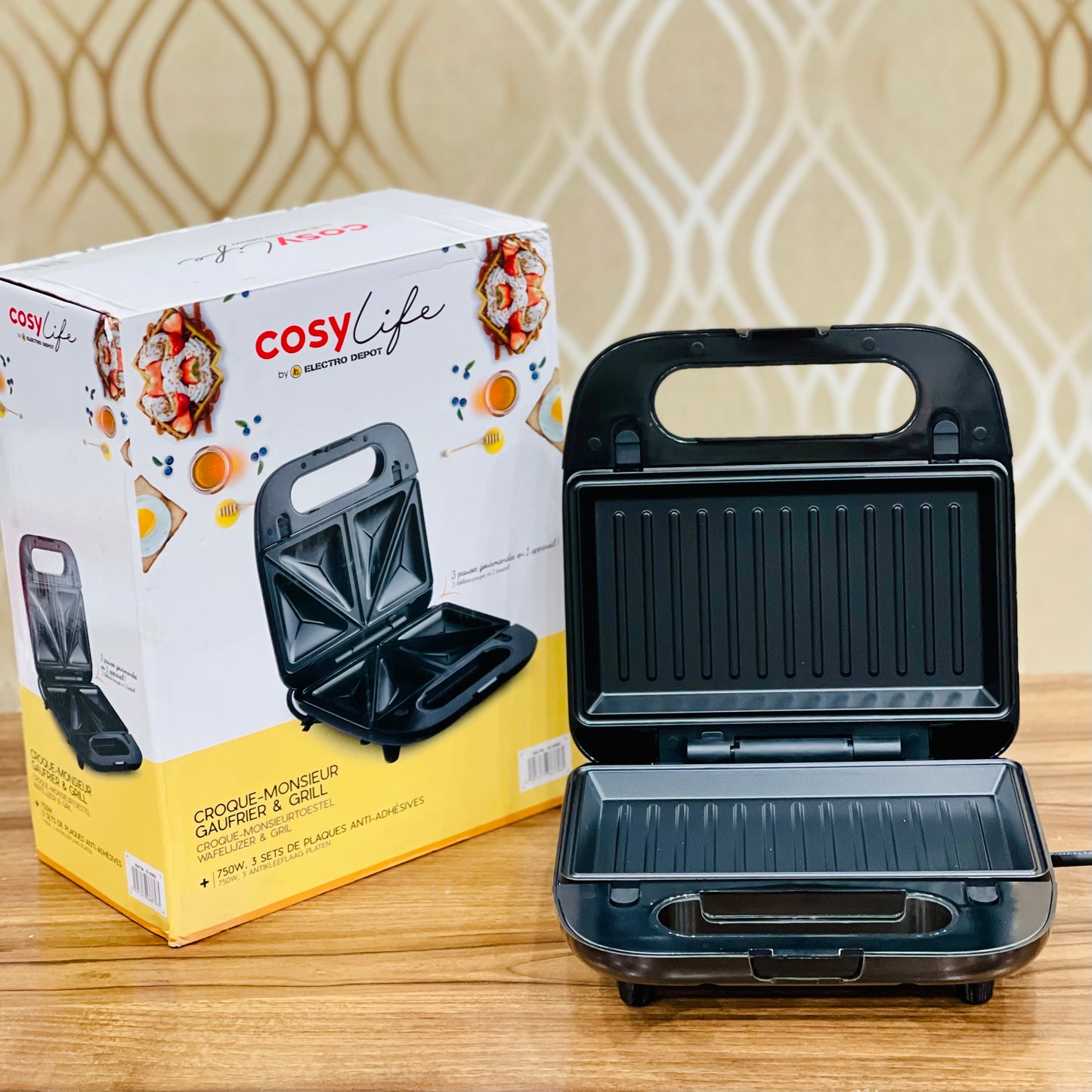 COSY Croque 3 in 1 Sandwich, Waffle & Grill Maker