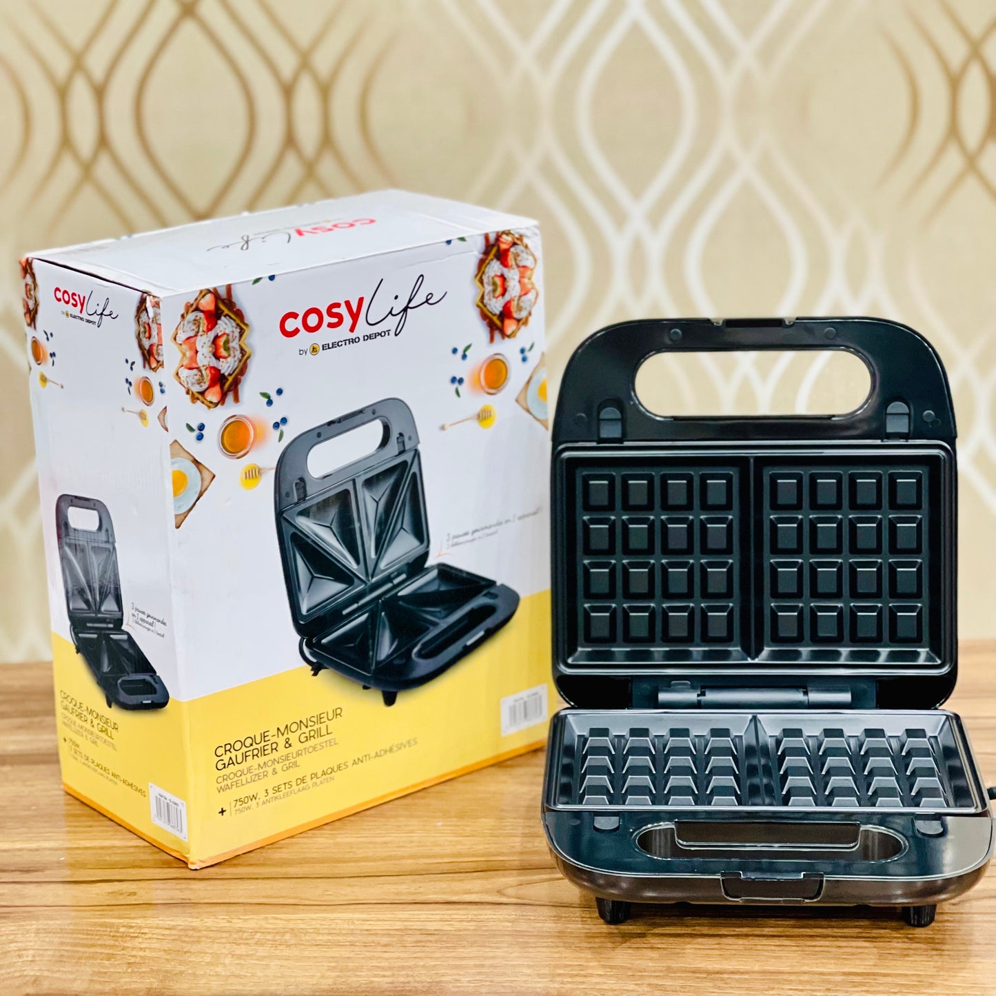 COSY Croque 3 in 1 Sandwich, Waffle & Grill Maker