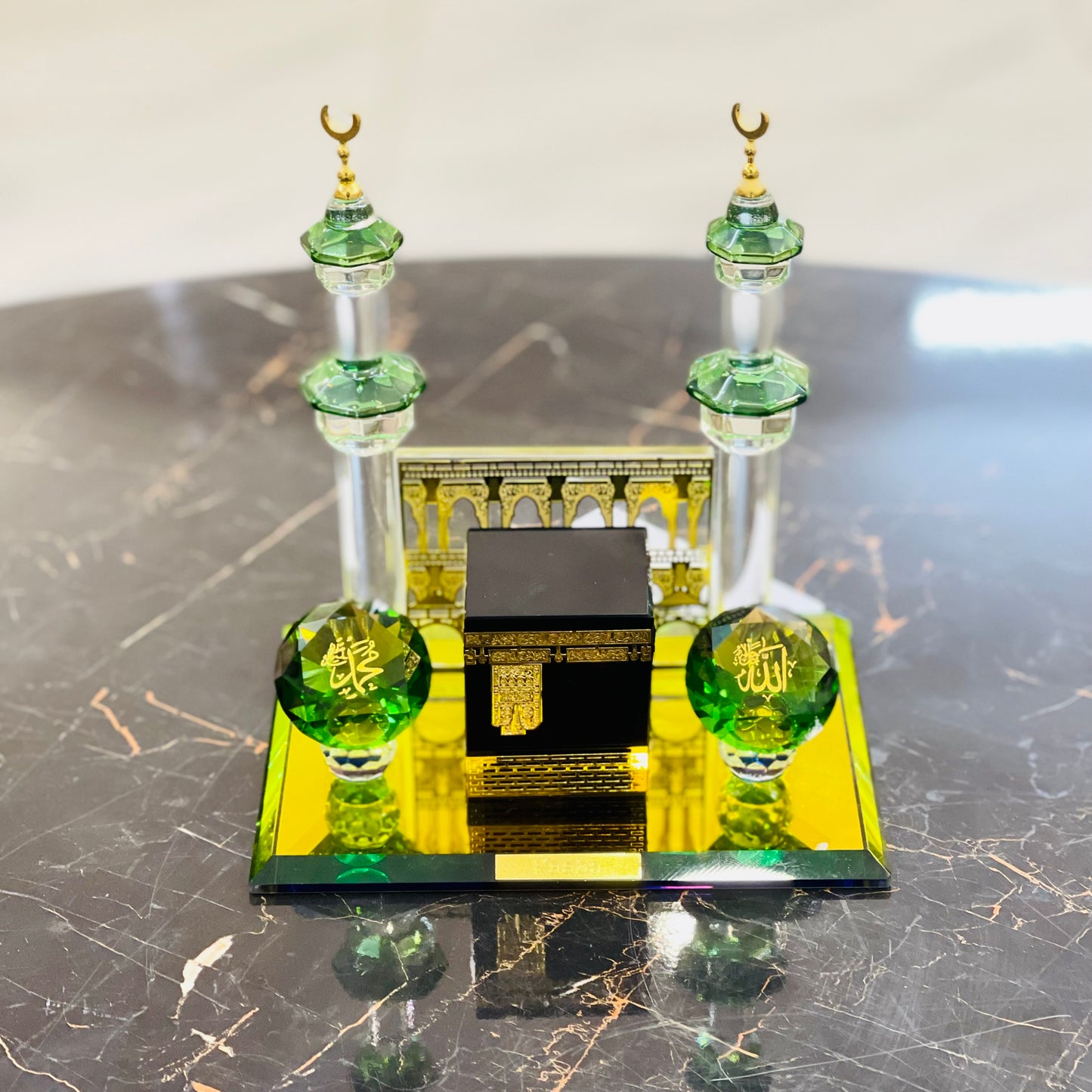 Crystal Glass Decorative Kaaba Mecca Showpiece