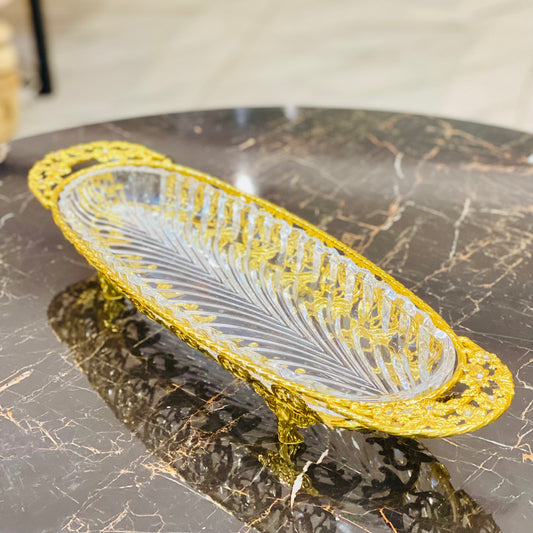 Golden Glass Dish