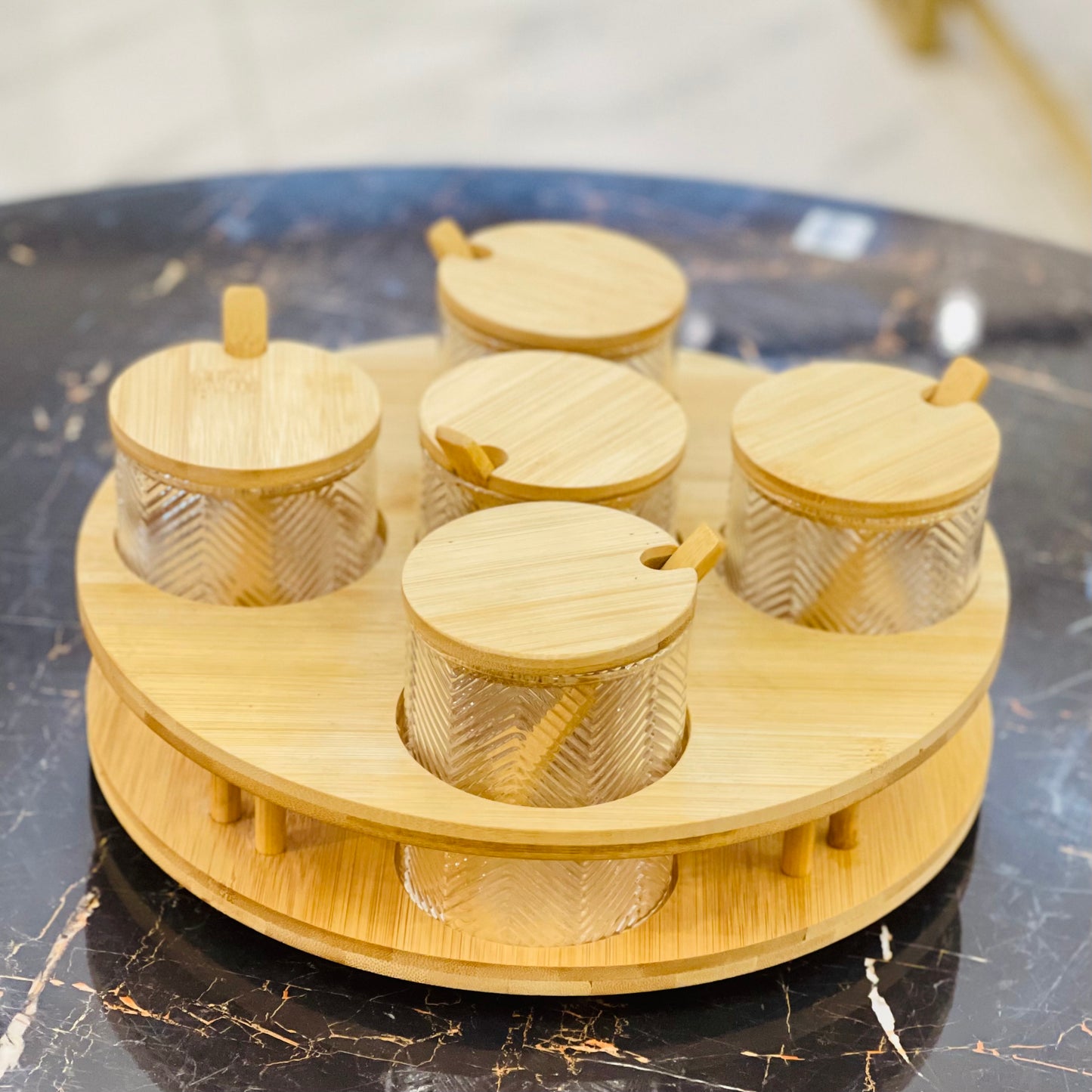 Wooden Lid Spice set (5 PCS)