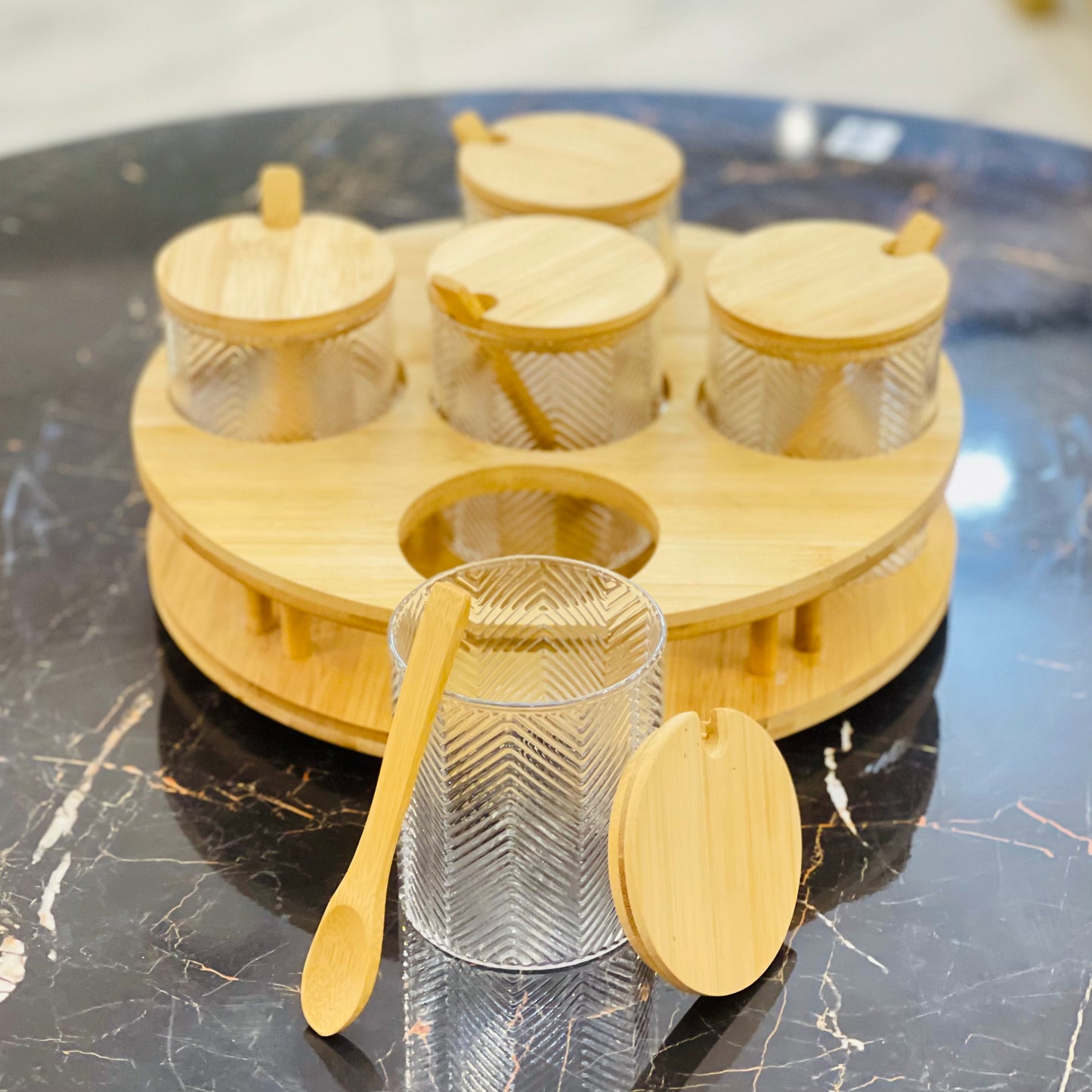 Wooden Lid Spice set (5 PCS)