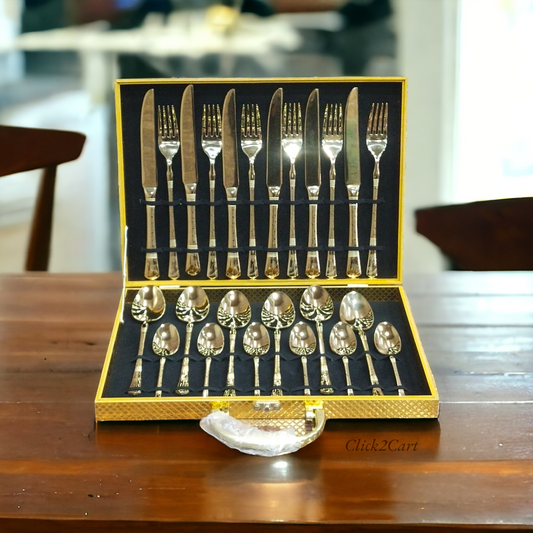 24 Pcs Cutlery Set (Golden)