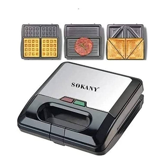 Sokany KJ-303 3 in 1 Sandwich Maker 4 Slices 750 W