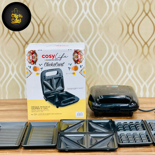 COSY Croque 3 in 1 Sandwich, Waffle & Grill Maker