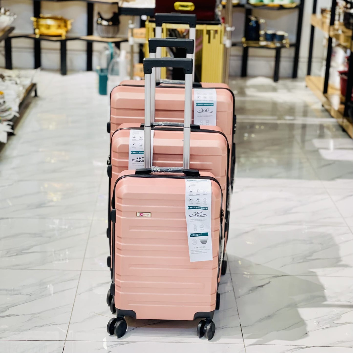 Luggage With 4 Spinner Wheels (3pcs)