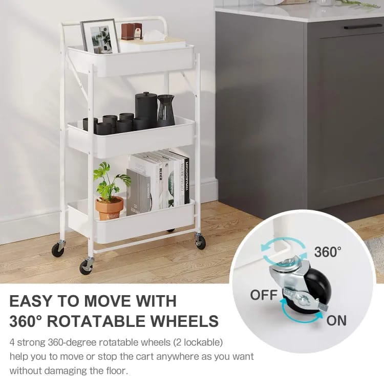 3-Tier Foldable Storage Trolley