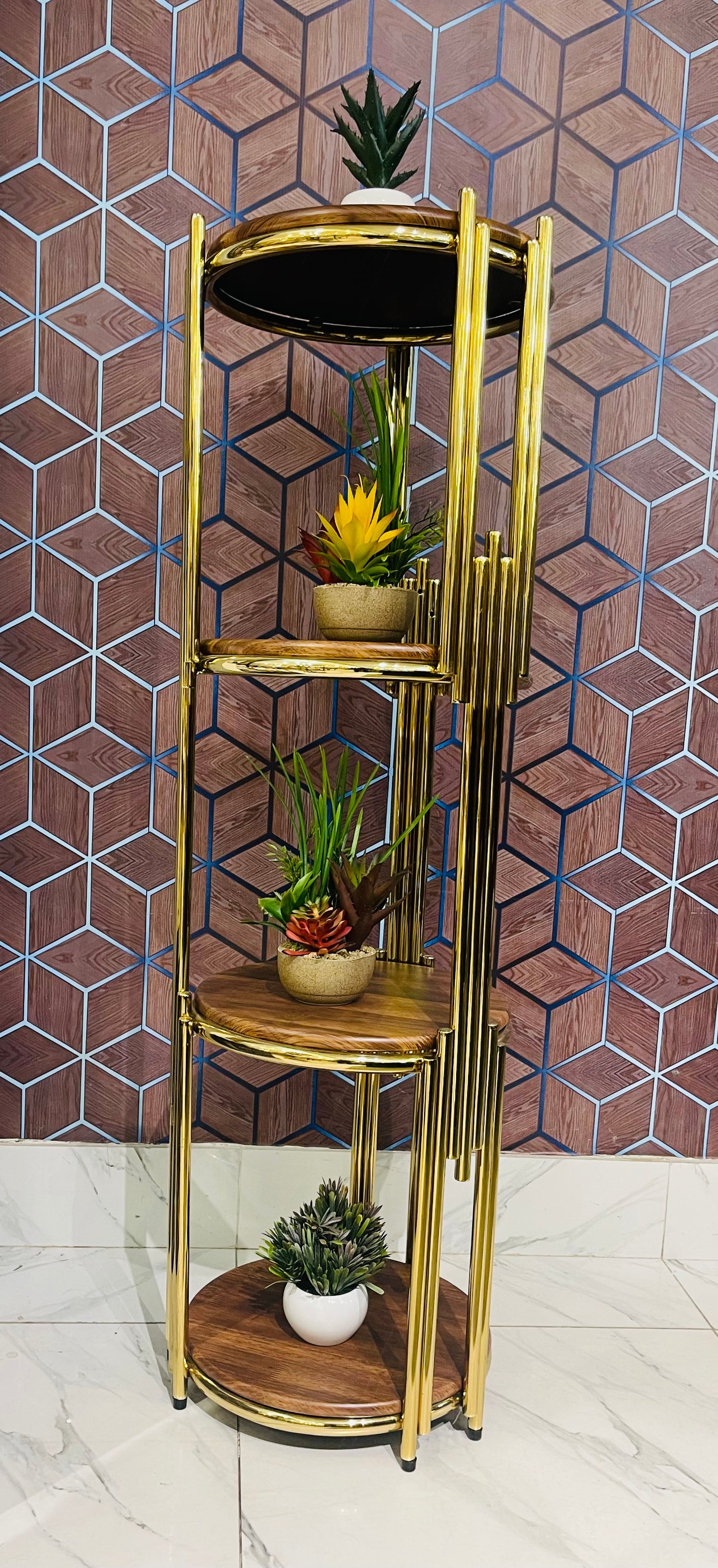 Golden & Brown Corner Rack