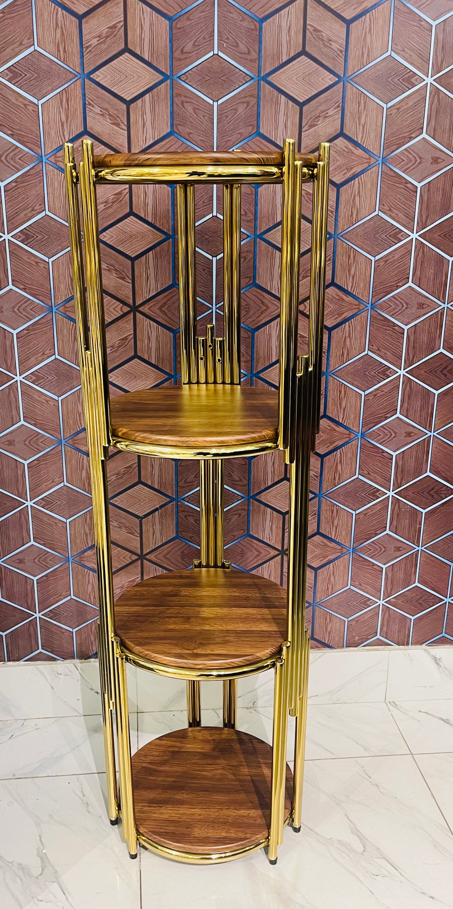 Golden & Brown Corner Rack