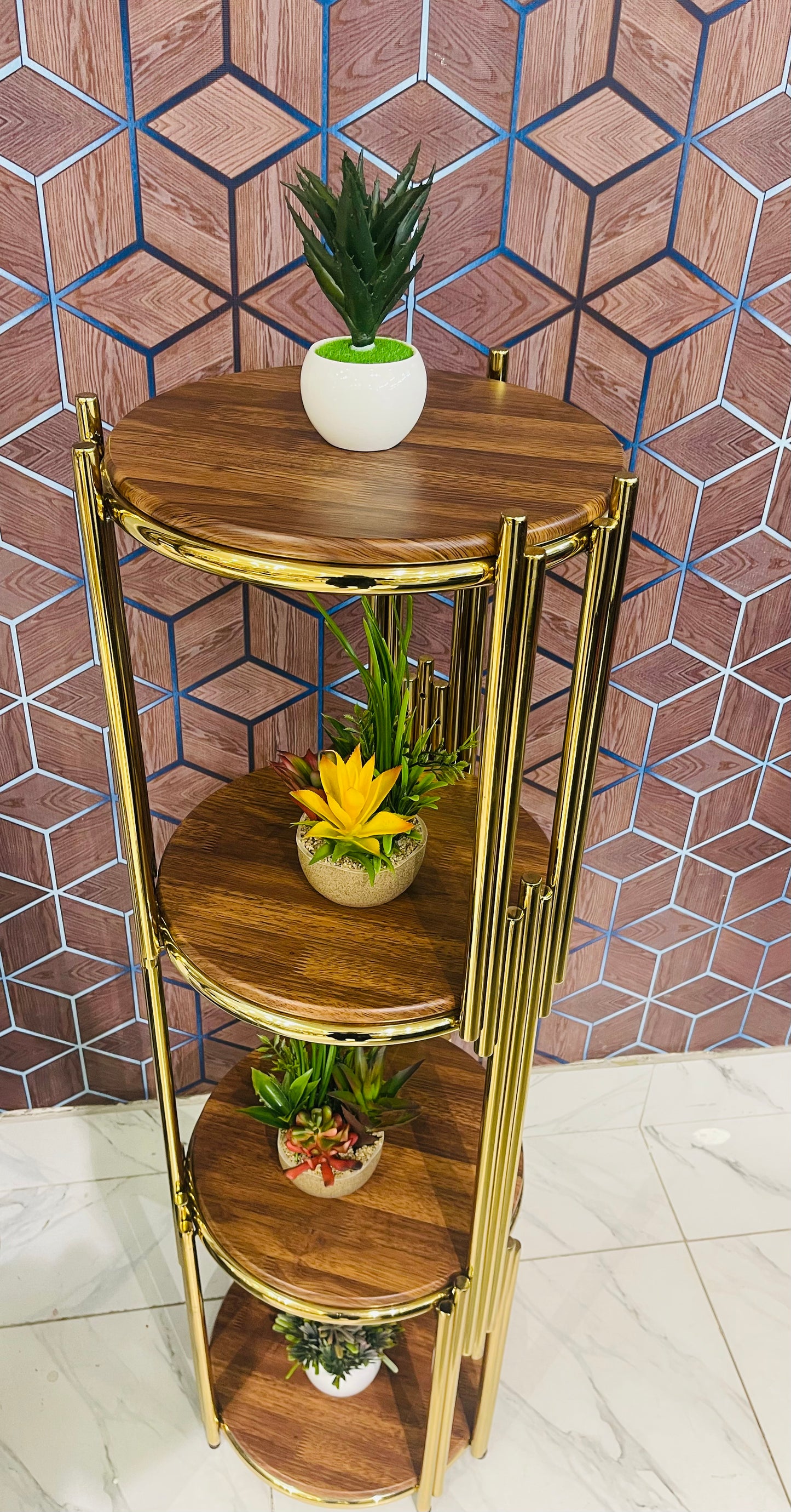 Golden & Brown Corner Rack