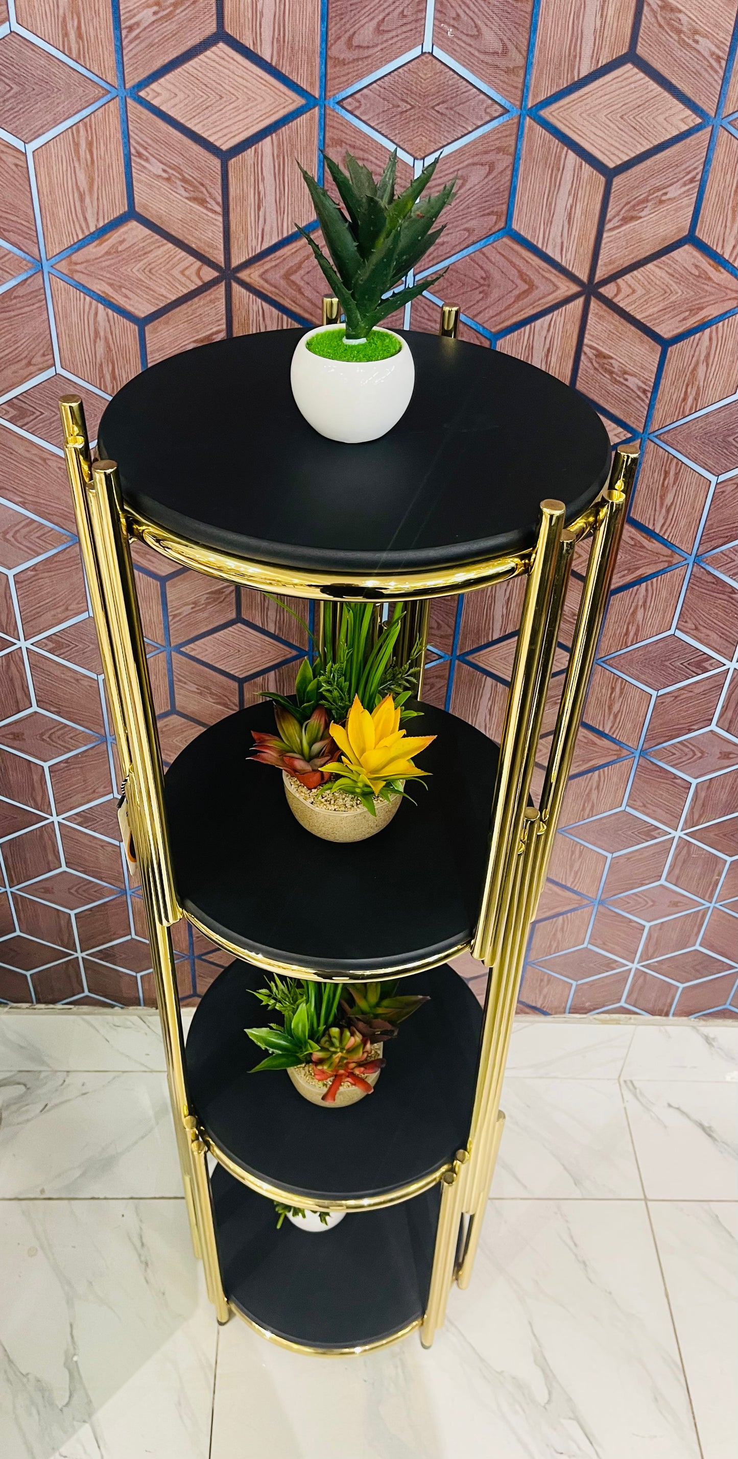 Golden & Black Corner Rack