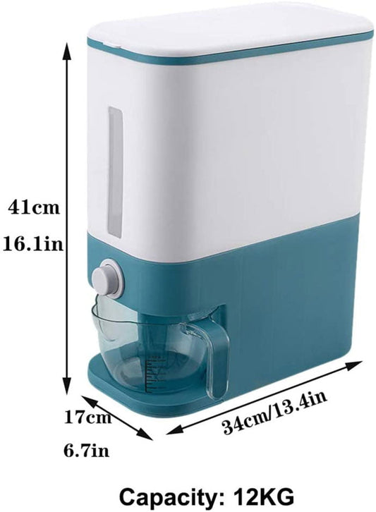 12KG Automatic Rice Dispenser with Rinsing Cup/ Rice Box/ Storage Box