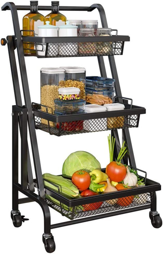 Convenient Kitchen Trolley Wire Basket