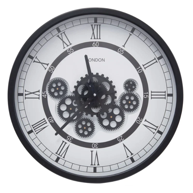 Round Moving Cogs Wall Clocks