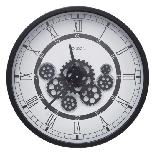 Round Moving Cogs Wall Clocks