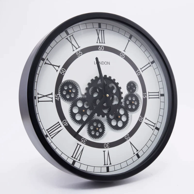 Round Moving Cogs Wall Clocks