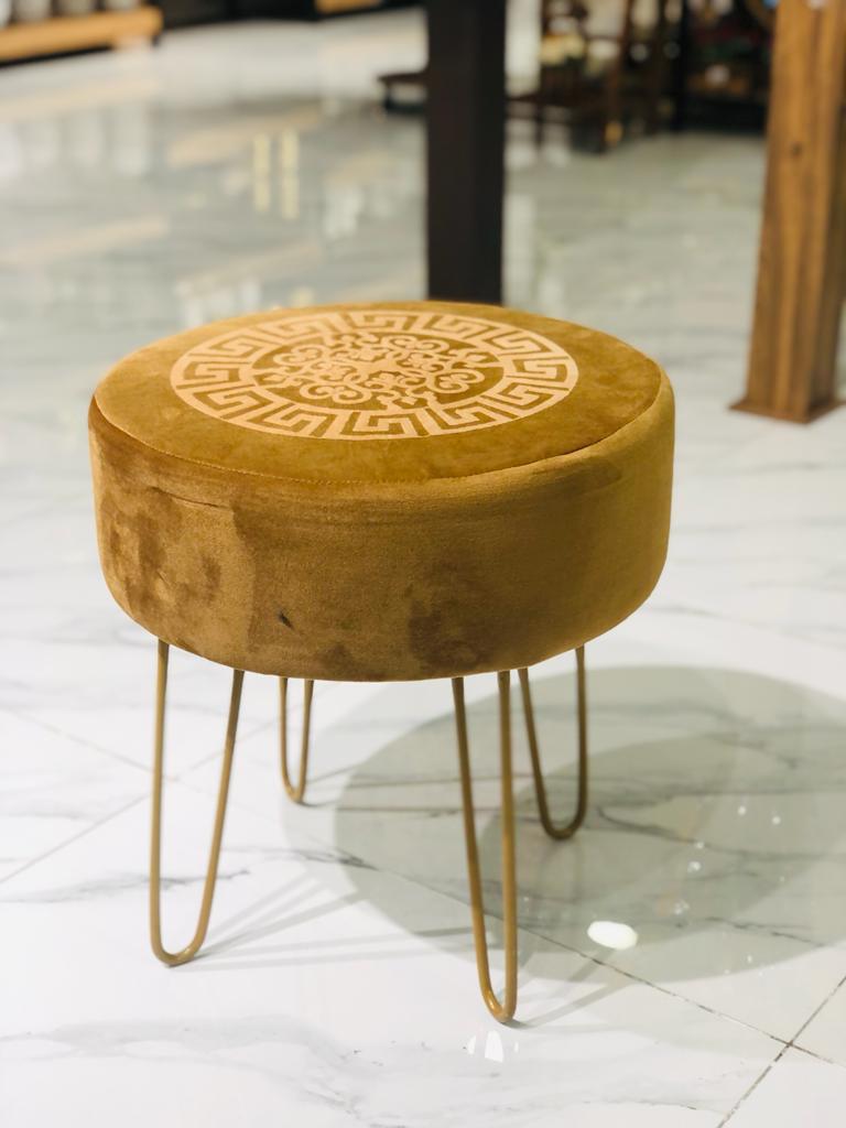 Stool W/ Metal Legs (Golden)